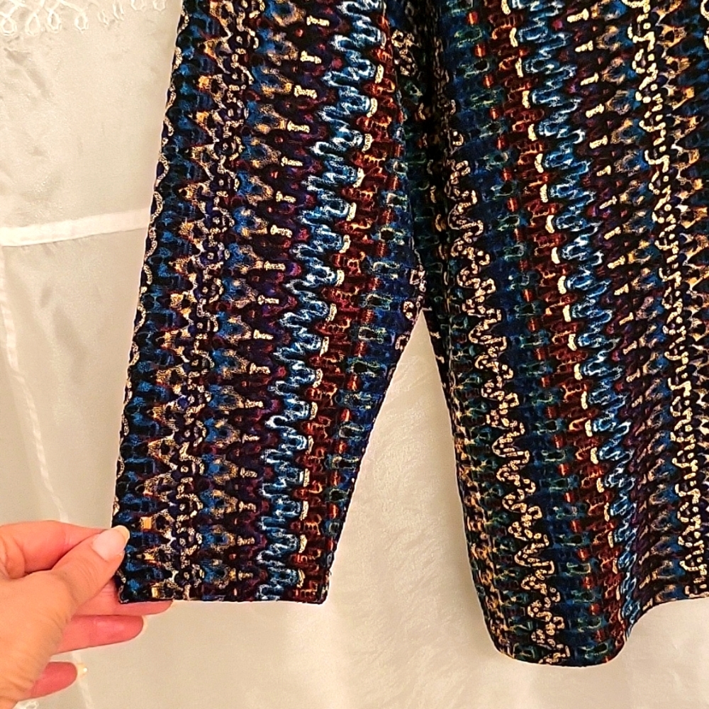 Multi-color & Metallic 3/4 Sleeve Blouse, PM, LIKE NEW condition! - Picture 8 of 10